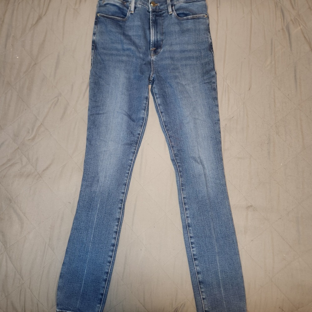 FRAME Size 27 Le‎ High Skinny Jeans Hart Medium Wash Blue Denim High Rise Denim